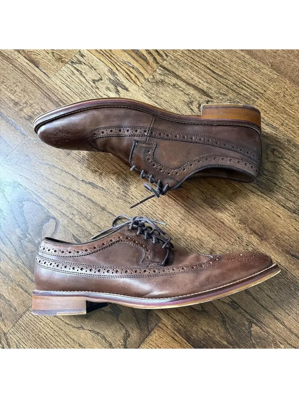 👞 Johnston & Murphy Brown Leather Wingtip Oxfords